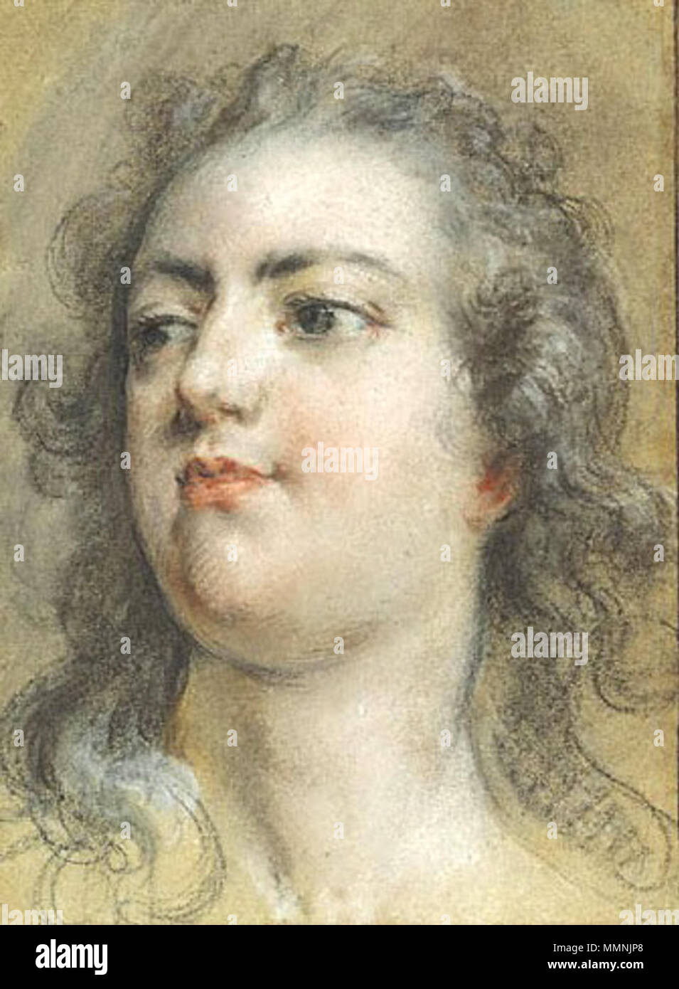 Tête du roi Louis XV de François Lemoyne Banque D'Images