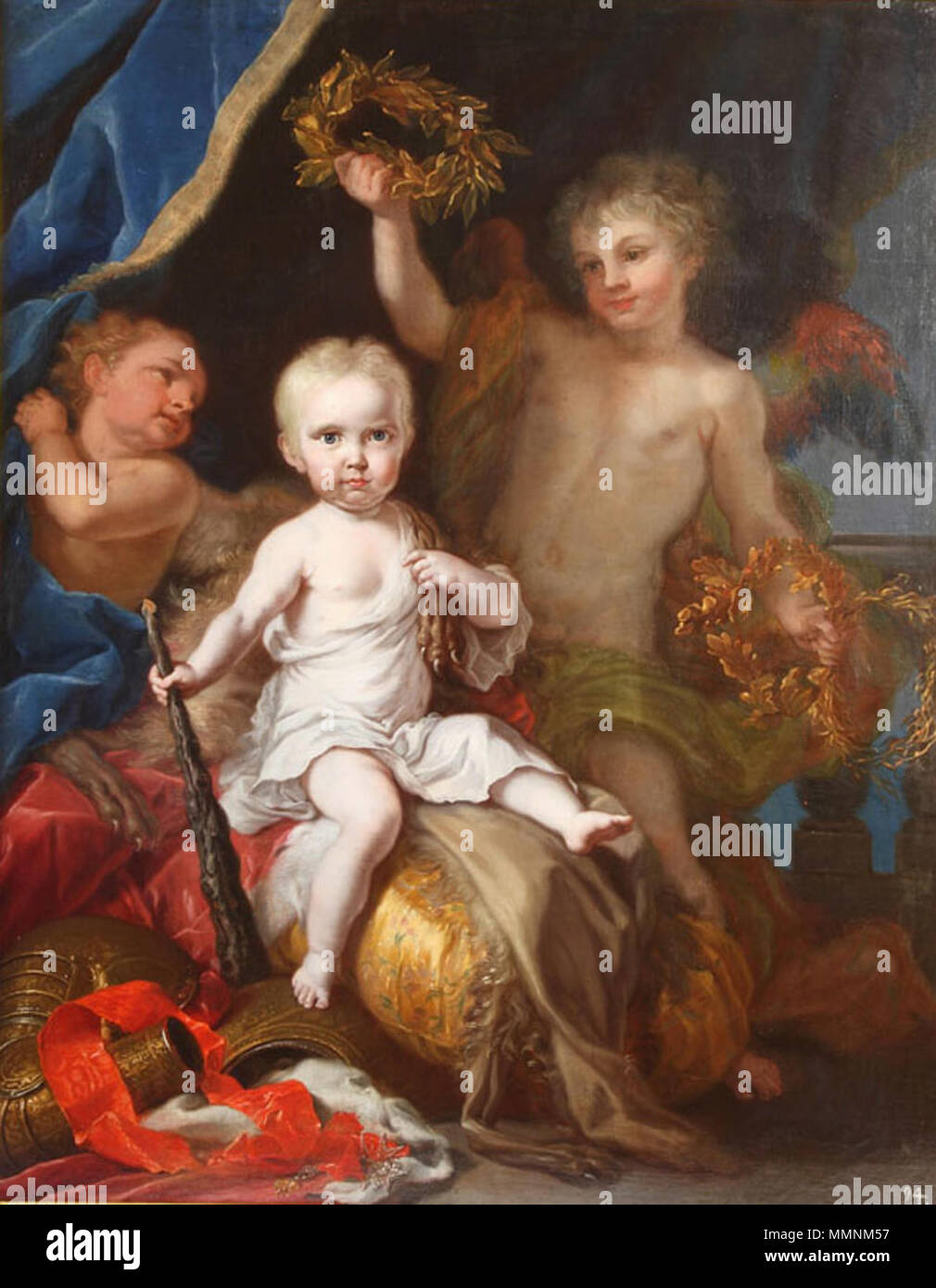 . Anglais : Portrait de Charles IV d'Espagne (1748-1819) en tant qu'enfant, Carlos Antonio de Borbón como Hércules niño. vers 1750. Bonito - Infante Carlos Antonio comme Héraclès Banque D'Images