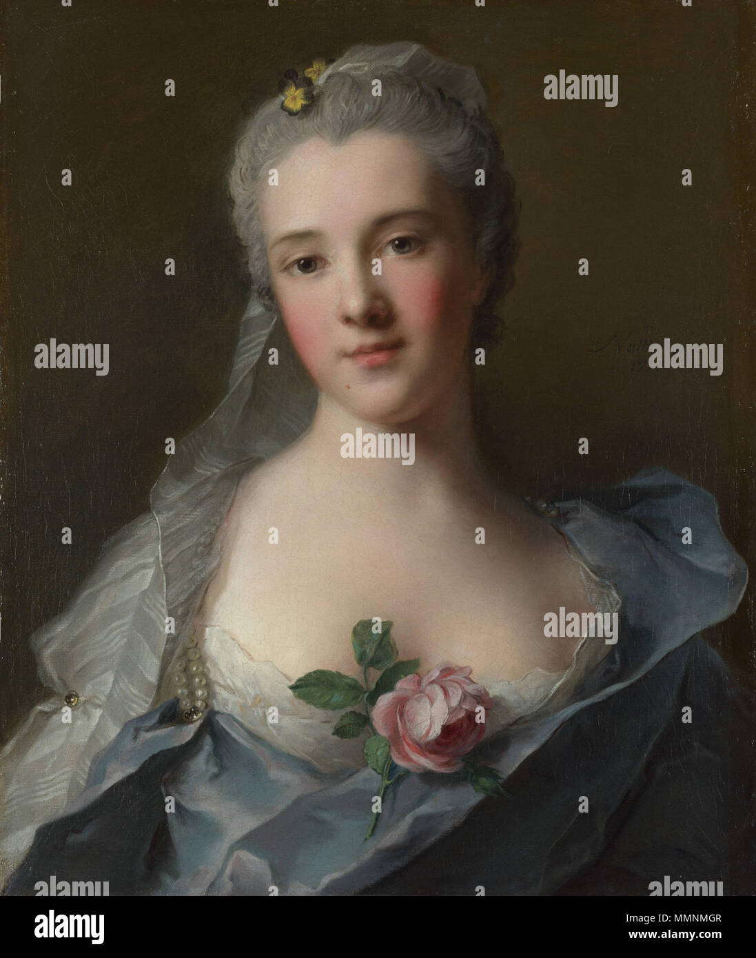 . Mlle Marie-Madeleine Balletti (1740-1776), connu sous le nom de Manon Balletti, fiancée (1757-1760) de Giacomo Casanova (1725-1798), épouse (1760) de Jacques-François Blondel (1705-1774) Portrait de Manon Balletti. 1757. Manon Balletti (1757) par Jean-Marc Nattier Banque D'Images