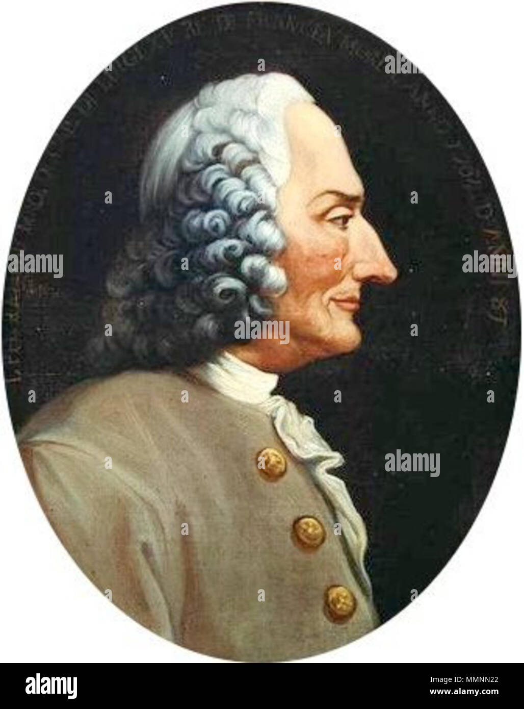 Inconnu d'après Augustin de Saint-Aubin, Jean-Philippe Rameau, détail (Museo internazionale e biblioteca della musica di Bologna) Banque D'Images