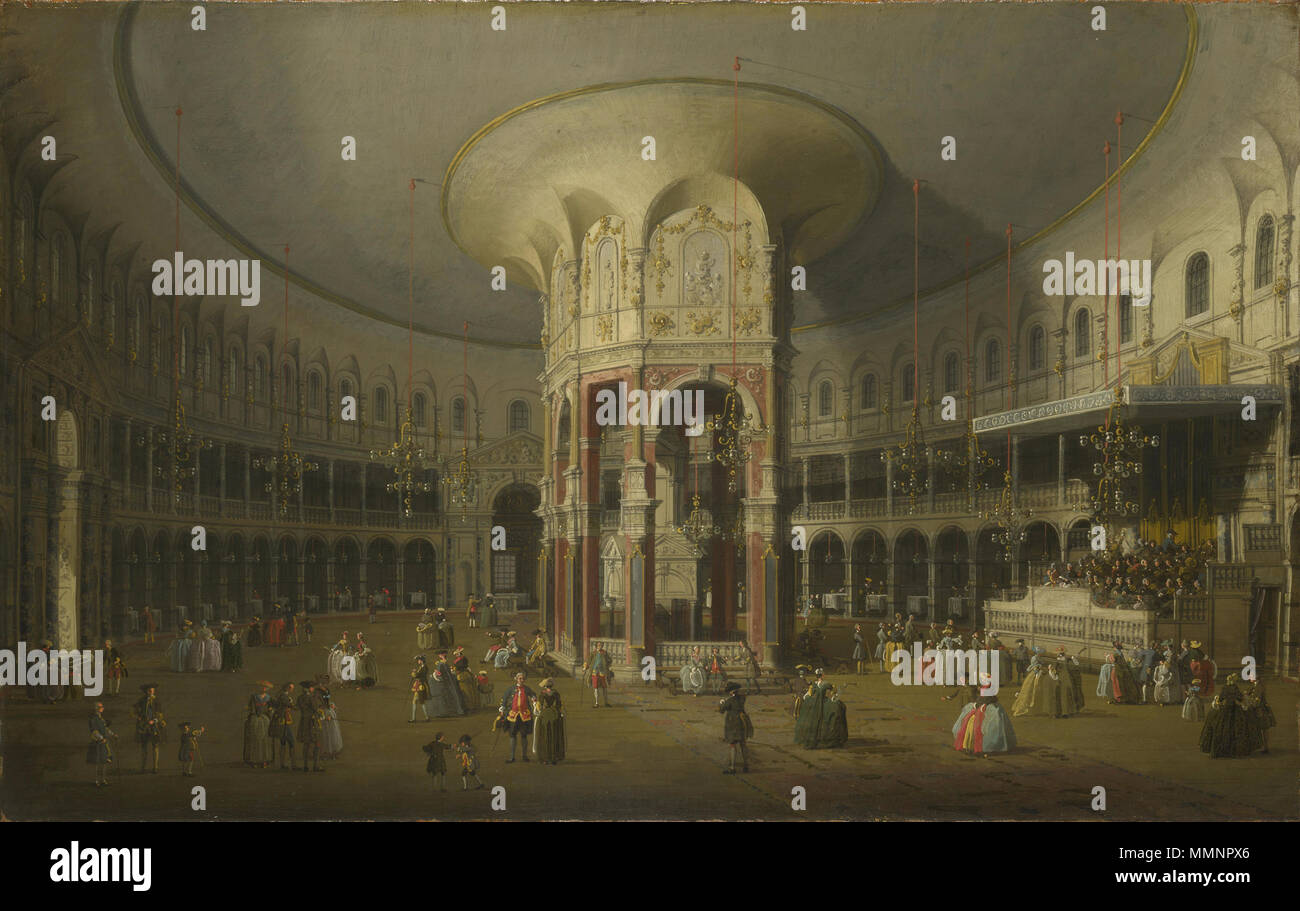 Londres : Intérieur de la rotonde à Ranelagh.. 1754. Ranelegh 1754 Canaletto Banque D'Images