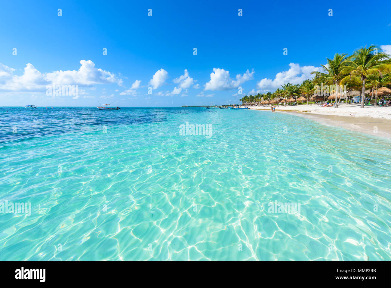 Akumal Beach - paradise bay beach à Quintana Roo, Mexique - côte des Caraïbes Banque D'Images