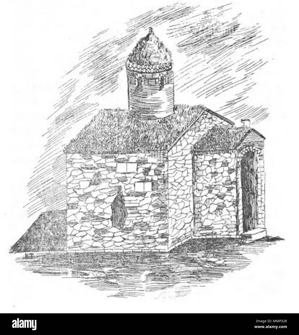 . Anglais : un dessin de l'église géorgienne médiévale d'Ali dans la vallée du Potskhovi . 1905. Inconnu 38 Ali, Potskhovi (Devitsky, 1905) Banque D'Images . Anglais : un dessin de l'église géorgienne médiévale d'Ali dans la vallée du Potskhovi . 1905. Inconnu 38 Ali, Potskhovi (Devitsky, 1905) Banque D'Images
