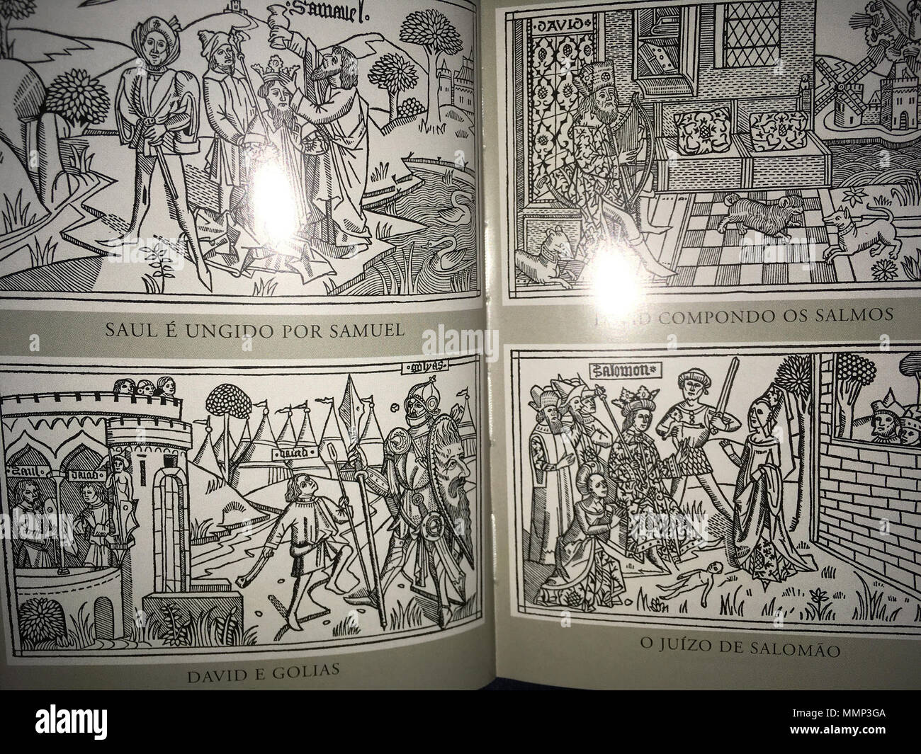 Abertura do Livro A Bíblia, pp. 8-9 Banque D'Images