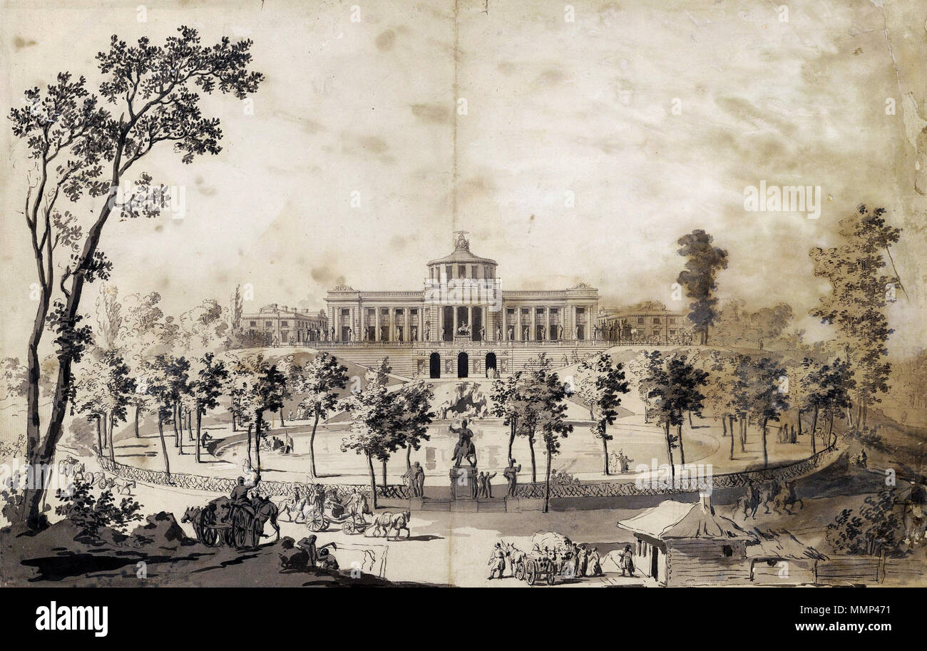 Conception du nouveau Palais du Belvédère à Varsovie.. vers 1779. Kamsetzer Nouveau Palais du Belvédère à Varsovie Banque D'Images Conception du nouveau Palais du Belvédère à Varsovie.. vers 1779. Kamsetzer Nouveau Palais du Belvédère à Varsovie Banque D'Images