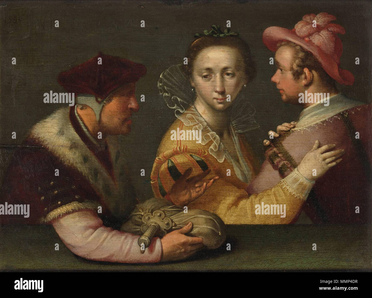 Le choix difficile (l'argent ou l'amour).. vers 1596. Après Cornelis Cornelisz van Haarlem 001. Banque D'Images