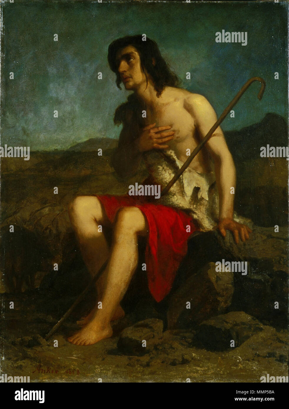 Le fils prodigue. 1858. Albert Anker - Der verlorene Sohn Banque D'Images