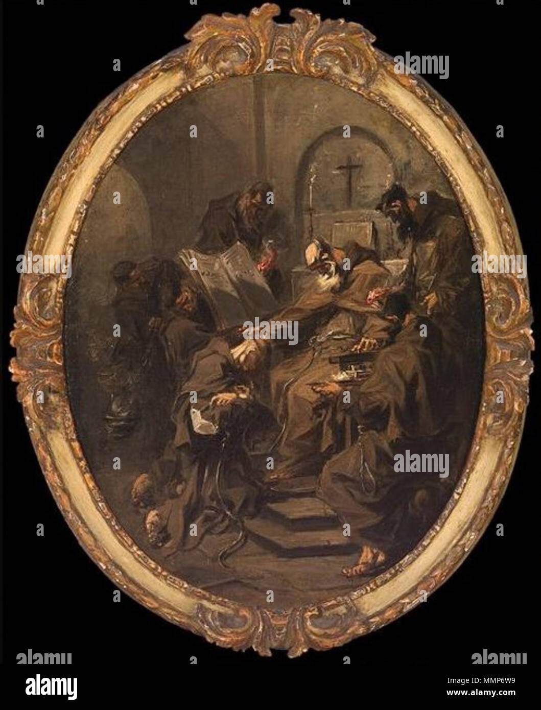 . Consécration d'un frère franciscain . circa 1730. Alessandro Turchi - "consécration d'un Frère Franciscain", ch. 1730, El Paso Museum of Art Banque D'Images