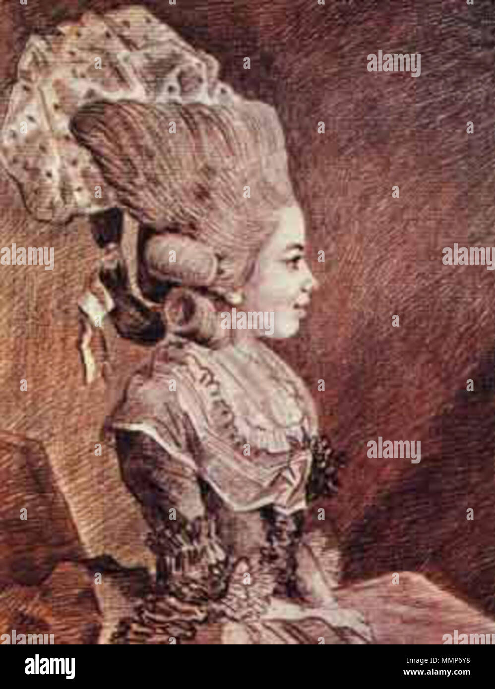 English : 'Germaine Necker à l'âge de quatorze ans' Anglais : 'Germaine Necker de 14' . 1780. Carmontelle - Germaine Necker Banque D'Images