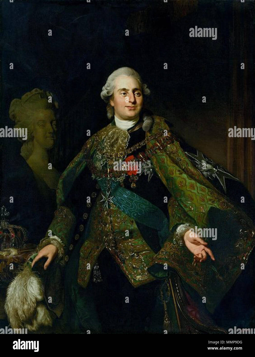 Portrait de Louis XVI de France en costume de l'ordre de l'Esprit Saint.. vers 1782-1783. Roslin Louis XVI de France Banque D'Images