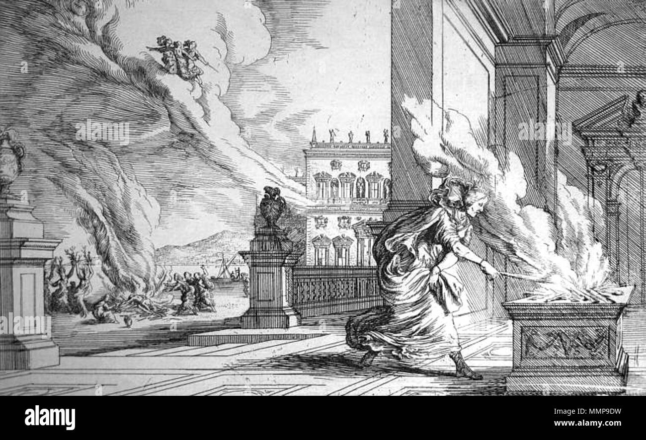 . Anglais : fr:Johann Wilhelm Baur 1659 Illustration de l'Althaea de fr:fr:Ovide, Métamorphoses 7,524 . Johann Wilhelm Baur Althaea baur Banque D'Images