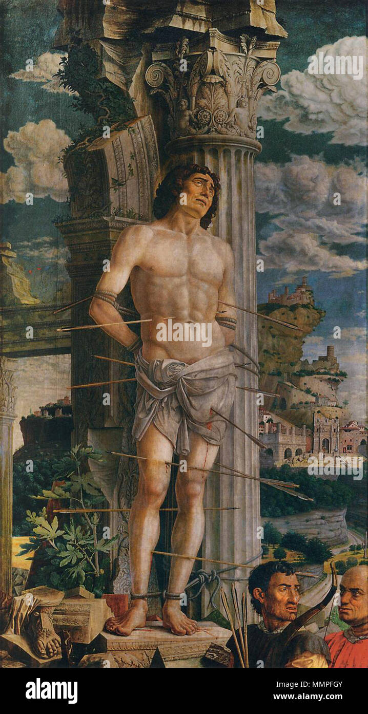 St Sebastian. vers 1480. Andrea Mantegna - St Sébastien - WGA13975 Banque D'Images