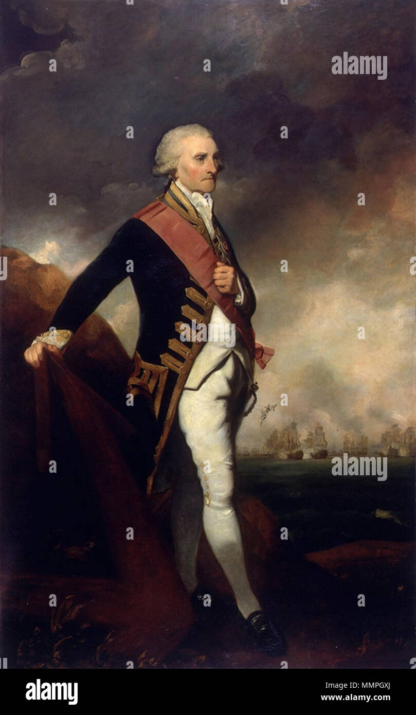 Anglais : Portrait de l'Amiral Lord George Rodney, 1er baron Rodney, (1719-1792) circa 1789 .. Rodney par Reynolds Banque D'Images