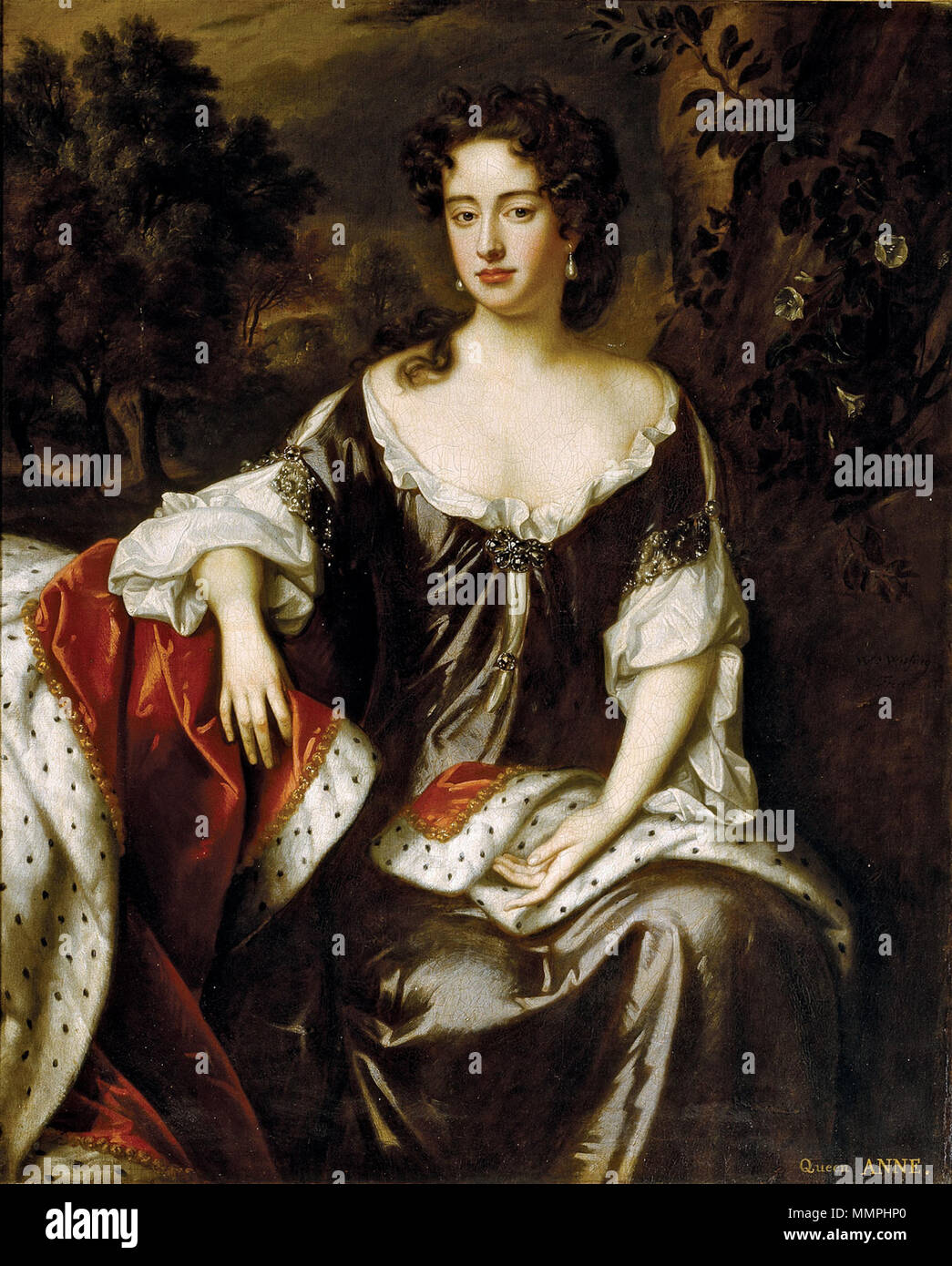 . Anglais : Anne, future reine d'Angleterre, &c. Au moment de la séance qu'elle était le titre de Son Altesse Royale la princesse du Danemark et de la Norvège en raison de son mariage. Elle est devenue reine d'Angleterre, d'Écosse et l'Irlande en 1702, portant le titre de reine de Grande-Bretagne et d'Irlande de 1707 . 1687. Anniex Banque D'Images