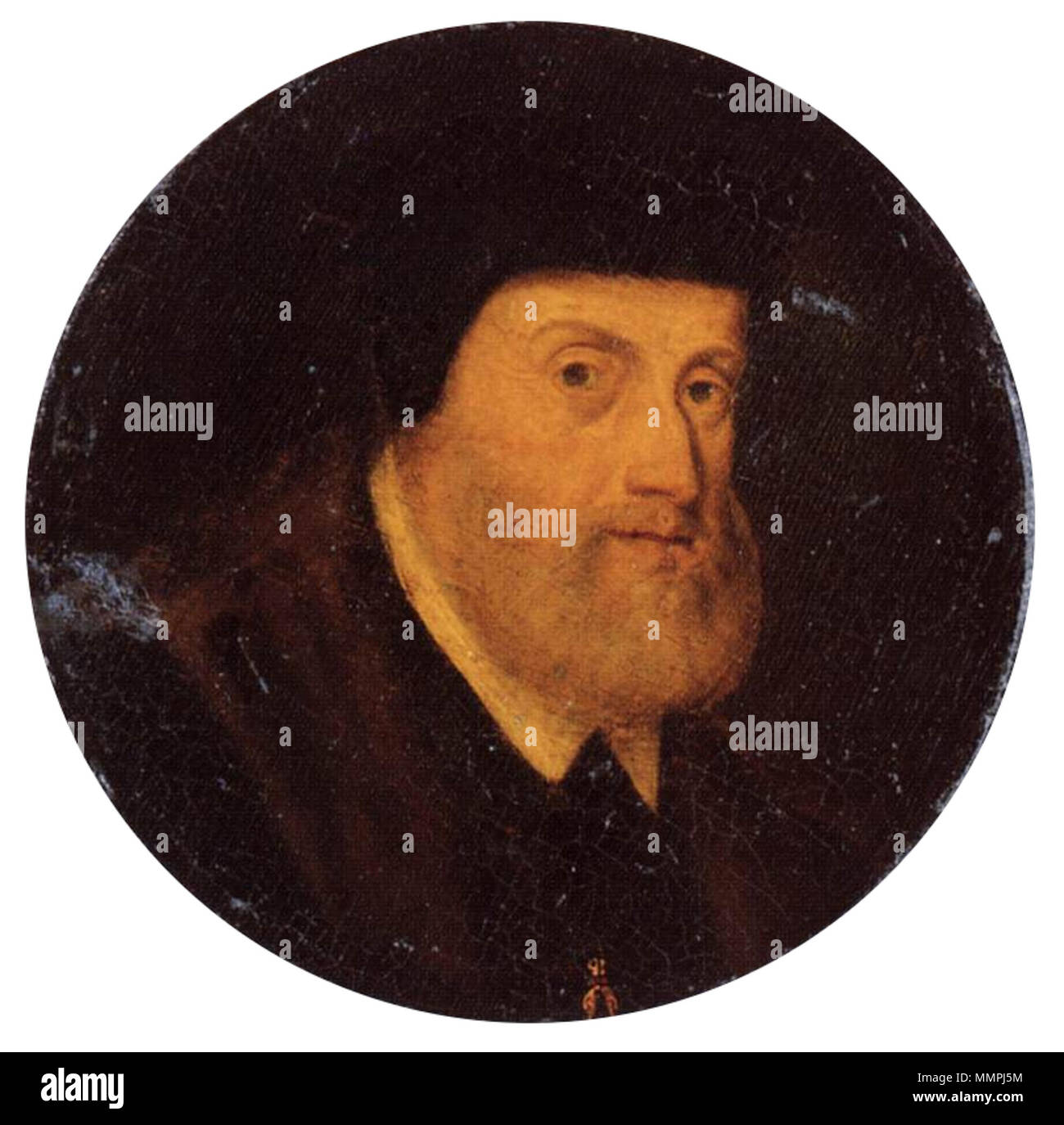 . Ce portrait de l'Empereur Charles V a été peint par un artiste dans le cercle de Jan Cornelisz. Vermeyen. Charles V (1500-1559) est devenu le dirigeant de Habsbourg aux Pays-Bas en 1515. 16e siècle peintres inconnus - Portrait de Charles V - WGA24022-(trans) retour Banque D'Images