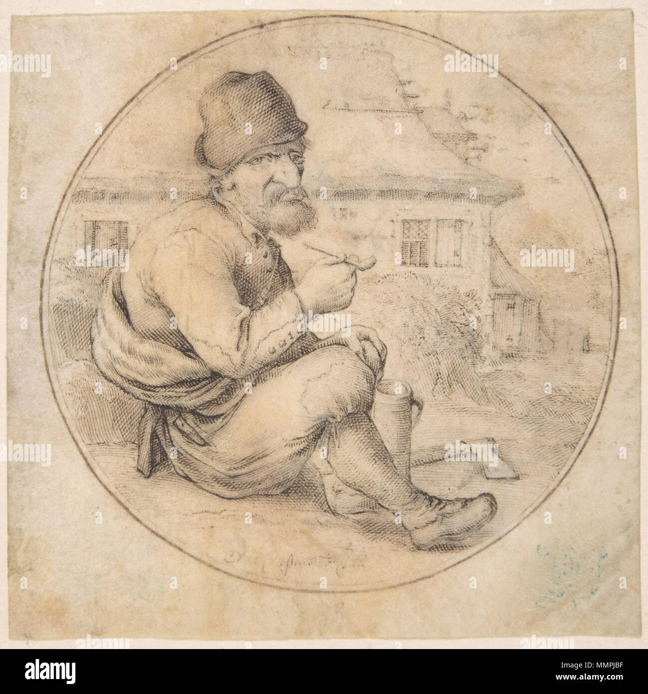 . Vieil homme assis tenant un tuyau . Le milieu de années 1650. Anthonie Crussens (fl 1652 - 1665 Autres noms) Crussens Krussens Anton, Anthonie Description peintre flamand, dessinateur et graveur période de travail, de 1652 jusqu'à 1665 Bruxelles lieu de travail (1652-1665) contrôle d'autorité : Q26838419 Anthonie Crussens - vieil homme assis tenant une pipe Banque D'Images
