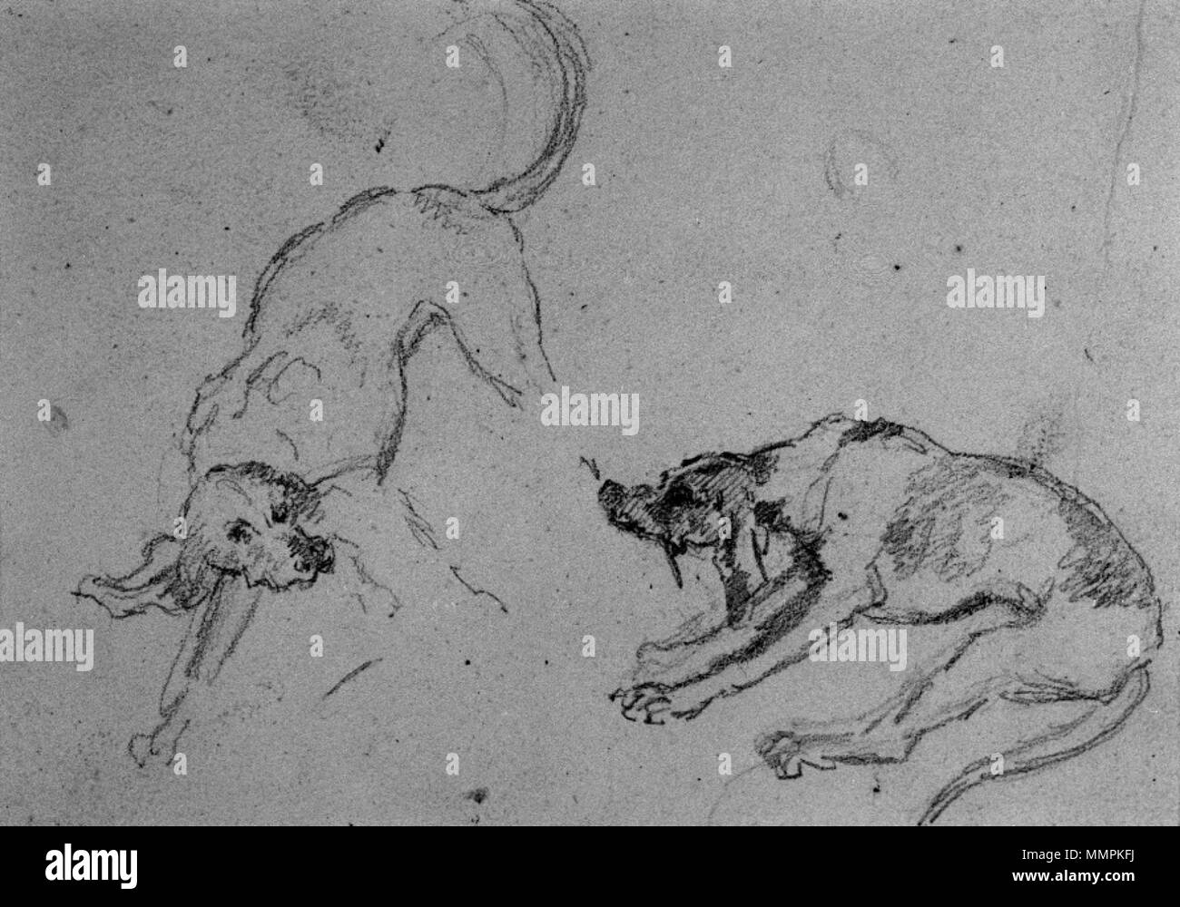 Antoine-Louis Barye - 37.2031un sketch après Oudry - Walters 372031 Banque D'Images