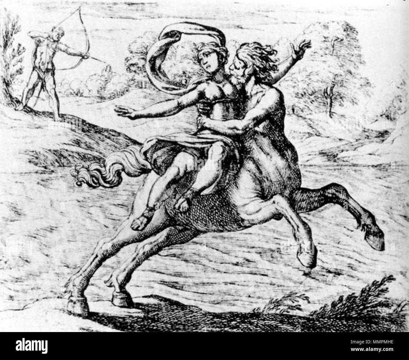 Nessus et Deianira. seconde moitié du 16e siècle. Antonio Tempesta - Nessus et Deianira - WGA22050 Banque D'Images