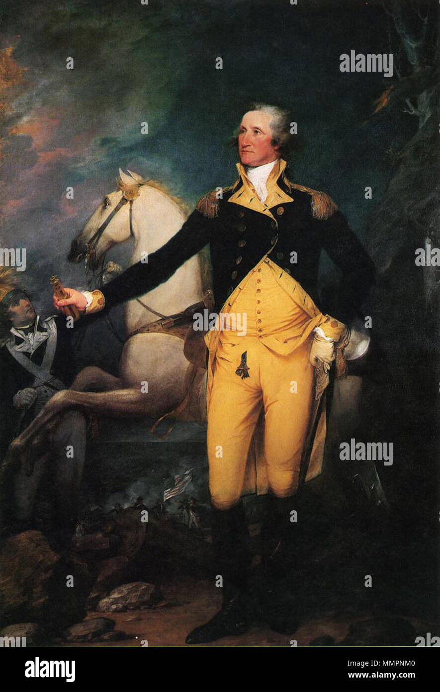 . English : 'George Washington avant la bataille de Trenton' . Avec la permission de la Yale University Art Gallery. Le général George Washington à Trenton, dans la nuit du 2 janvier 1777, après la bataille de l'Assunpink Creek, également connu sous le nom de la deuxième bataille de Trenton, et avant la bataille de Princeton. . Vers 1792. George Washington avant la bataille de Trenton Antoine Jean Banque D'Images