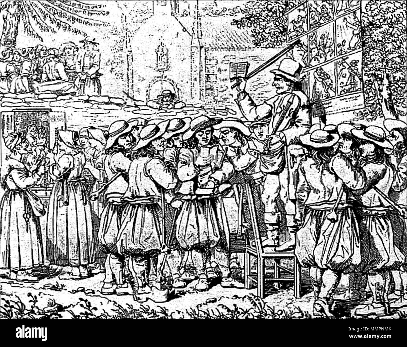 . English : ar c'han, le chanteur de complaintes, gravure d'Olivier Perrin, vers 1800 ar c'han - Le chanteur de complaintes Banque D'Images