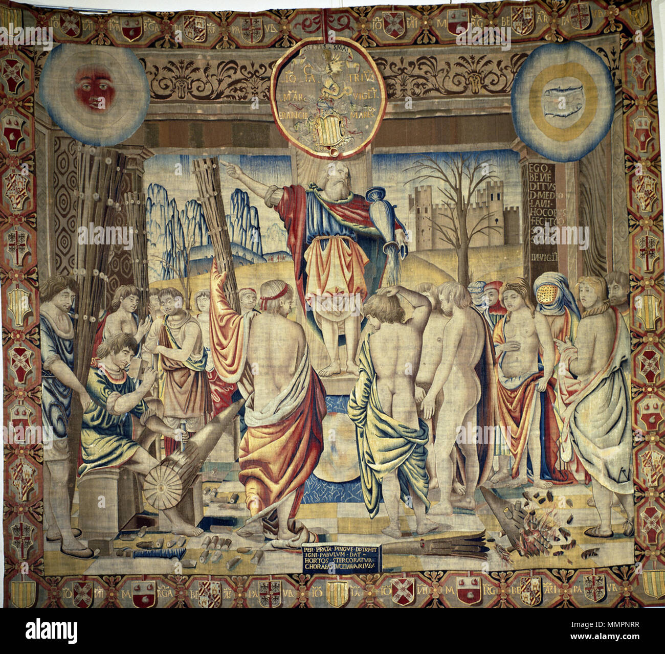 . Italiano : Il mese di Febbraio. Uno degli Arazzi Trivulzio except where otherwise noted, nel 1503-1509 tessuti per il condottiere Gian Giacomo Trivulzio except where otherwise noted su cartoni del Bramantino, ed conservati oggi presso i 'Civici musei d'Arte e pinacoteca' del Castello Sforzesco a Milano. Anglais : Février, l'un parmi les soi-disant Trivulzio except where otherwise noted tapisseries (1503-1509), créés pour Gian Giacomo Trivulzio except where otherwise noted sur dessins de Bramantino, aujourd'hui au musée du Castello Sforzesco à Milan, Italie. . 6 juin 2014, 23:16:14. Bramantino (vers 1465-1530) Noms alternatifs Bartolomeo Suardi, Bartolommeo Suardi, Bramantinus Italien Description Banque D'Images