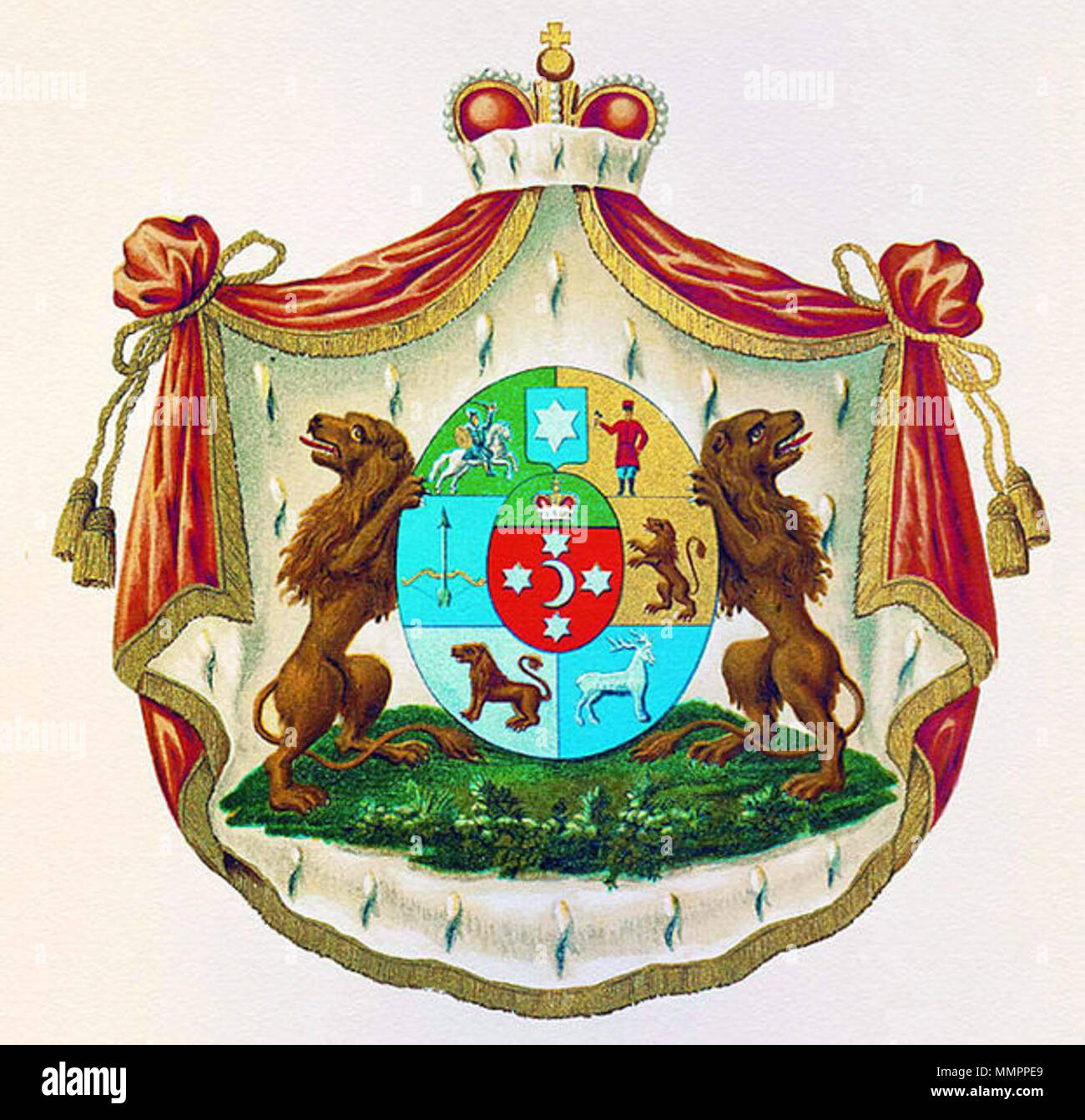 . Anglais : Yussupov, armoiries de la famille de la Fédération de Armorial de 1799 . 6 décembre 2011. Armoiries inconnues de la famille Iousoupov (1799) Banque D'Images