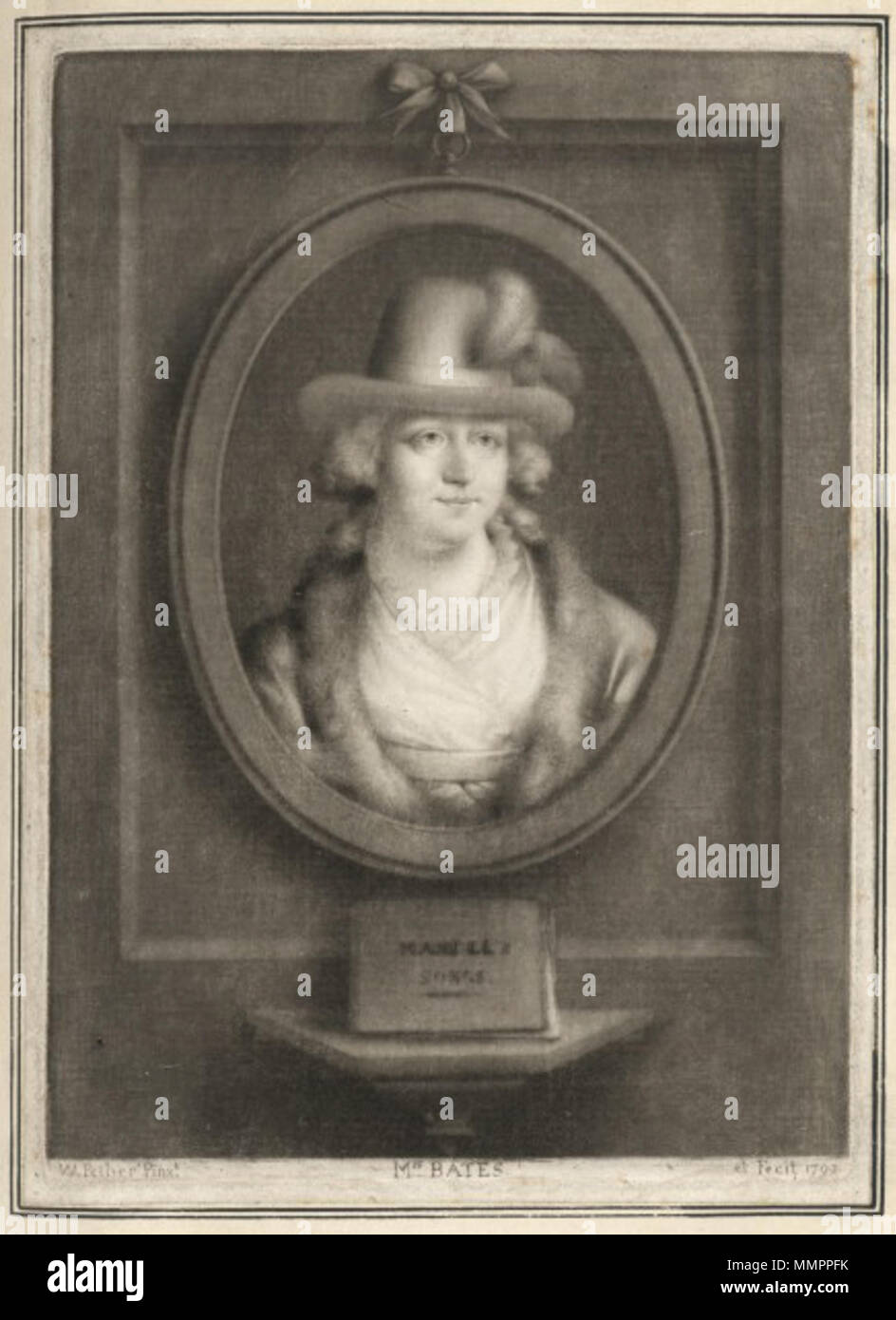 Portrait de Sarah Bates († 1811), chanteuse anglaise. 1793. Sarah Bates Pether Banque D'Images