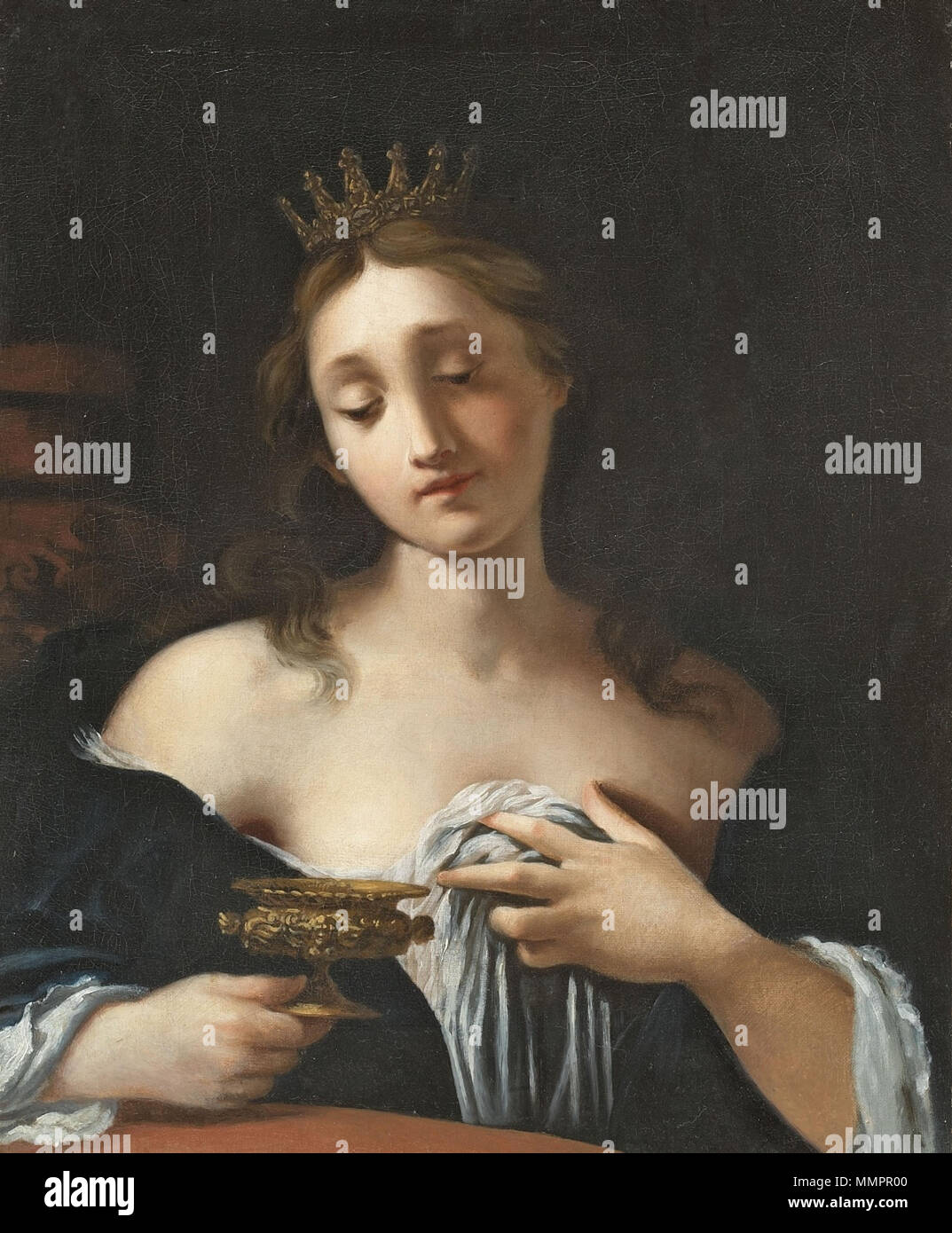 . Deutsch : Artemisia, um ihren verstorbenen Gemahl trauernd. Frankreich, 17. Jahrhundert. . 17e siècle. Artemisia trauernd anonyme (F 17JH) Banque D'Images