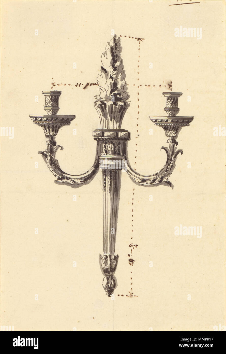 L'illustration pour un mur de lumière. à propos de 1775. Attribué à Jean-Louis Prieur (Français, Actif 1765 - 1785) - Tirage d'un éclairage mural - Google Art Project Banque D'Images