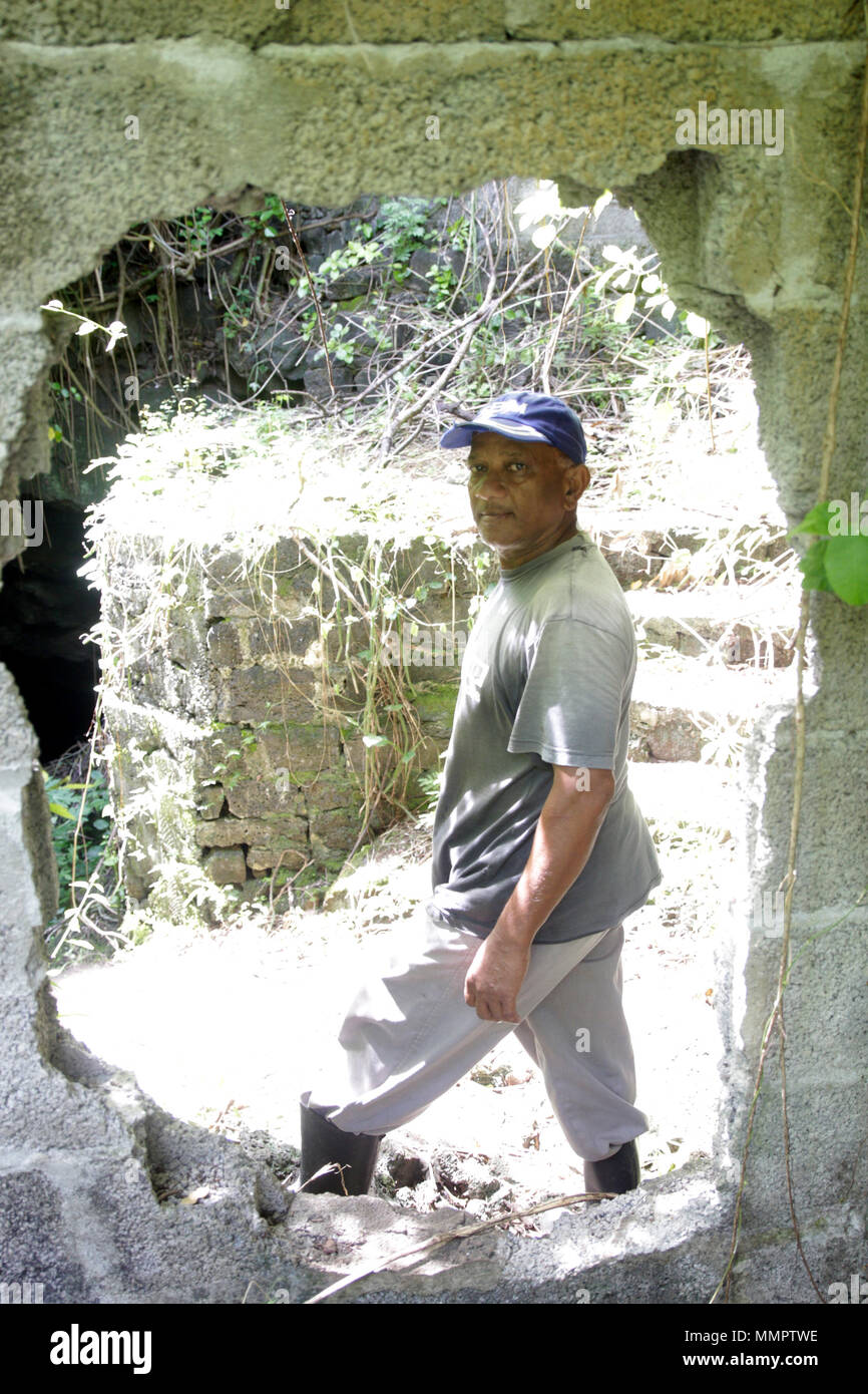La Cave Madame est une grotte naturelle située à Roches-Noires, dans le nord-est de Maurice. Le village compte plusieurs grottes, dont certaines ont abr Banque D'Images