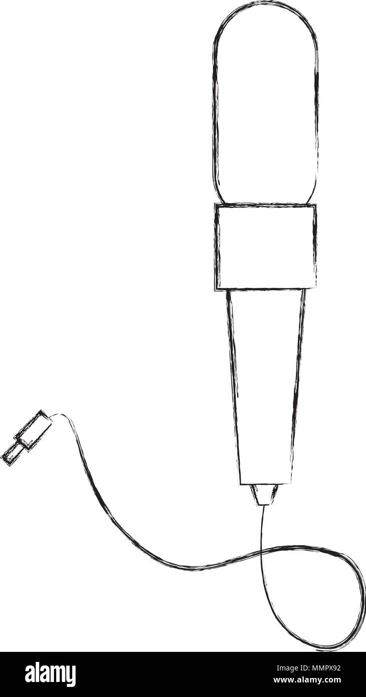 Appuyez sur l'icône microphone vector illustration design isolés Illustration de Vecteur