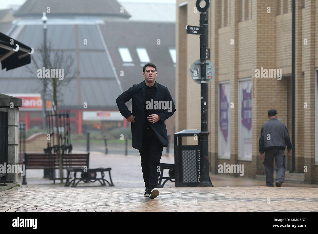 Le cast de TOWIE des scènes de film à couper Bloc à Chelmsford, Essex avec : Jon Clark Où : Chelmsford, Royaume-Uni Quand : 12 Avr 2018 Crédit : WENN.com Banque D'Images