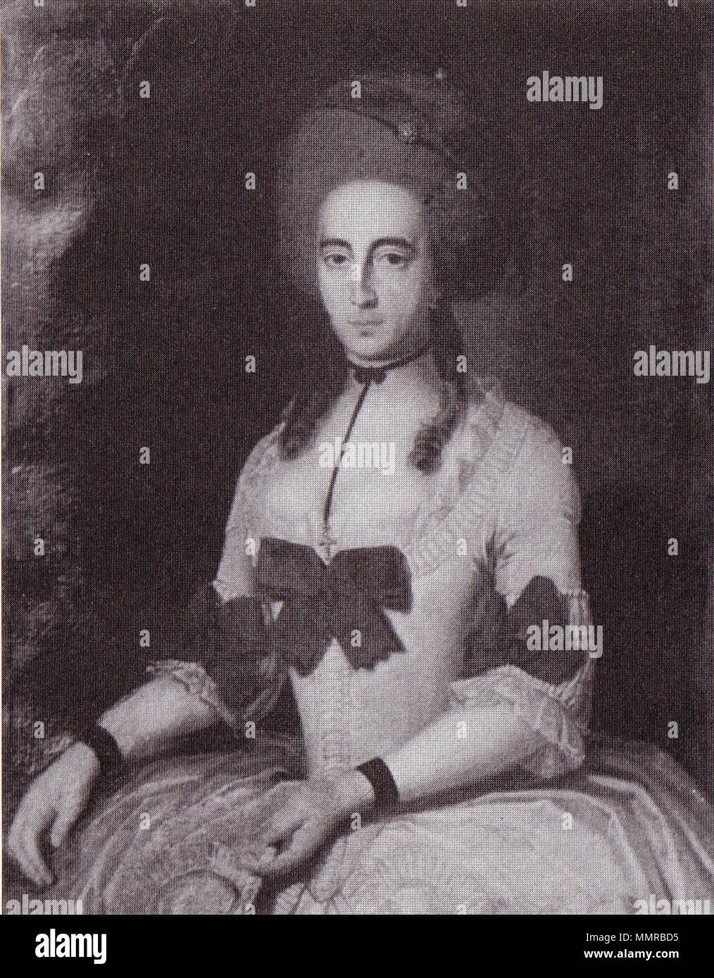 Deutsch : Barbara Sophia von Heugel, aus dem Haus Gutwohne (Kr. Oels) Anglais : Portrait de Barbara Sophia von Heugel (1717-1784), épouse de Friedrich Bernhard von Prittwitz . vers 1793 ( ?). Barbara-VH-1 Banque D'Images