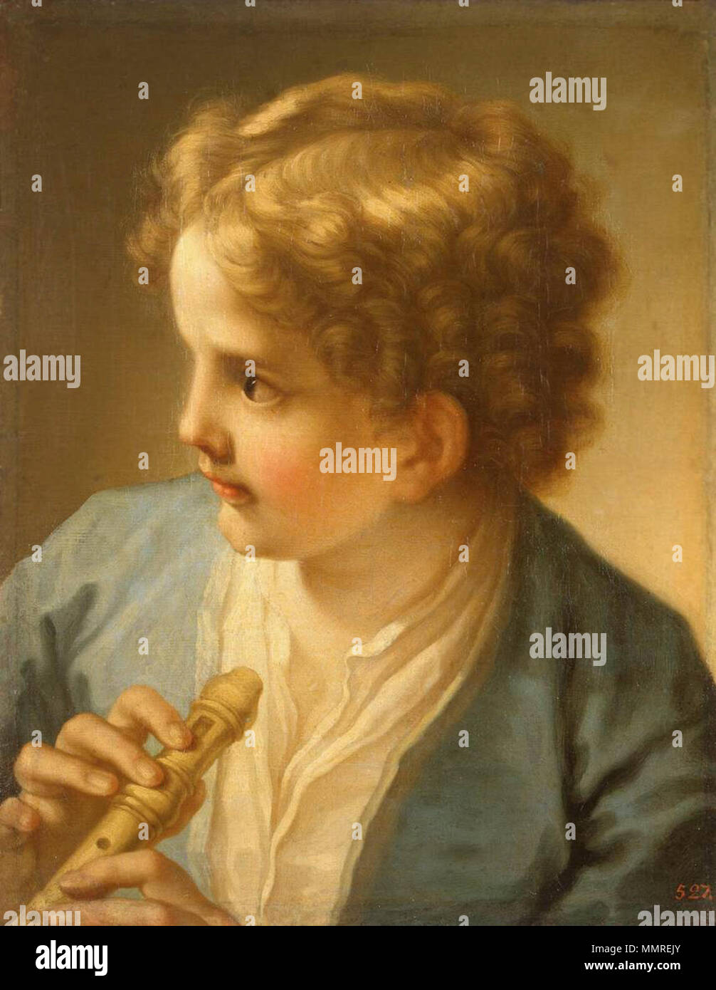 Garçon avec une flûte. vers 1720. Benedetto Luti - garçon avec une flûte - WGA13780 Banque D'Images