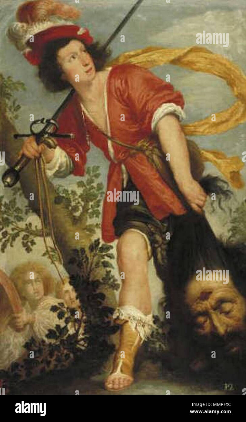 David avec la tête de Goliath. circa 1635. Bernardo Strozzi - David avec la tête de Goliath (Musée Boijmans Van Beuningen) Banque D'Images