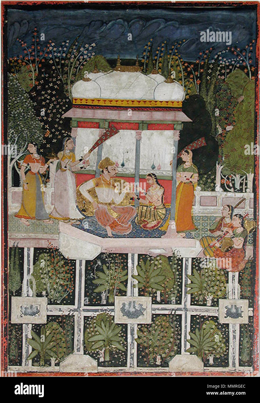 . Anglais : Date de création : ca. Affichage 1670 Dimensions : 12 po. x 8 19/32 in. (30,5 cm x 21,8 cm) de la ligne de crédit : Edwin Binney 3ème Numéro : 1990.669 Collection :  <a href ='http://www.sdmart.org/art/our-collection/asian-art' rel ='nofollow' >Les San Diego Museum of Art </a > . 6 septembre 2011, 14:29:28. Anglais : thesandiegomuseumofartcollection Bhao Singh avec les femmes dans un jardin (6125099484) Banque D'Images