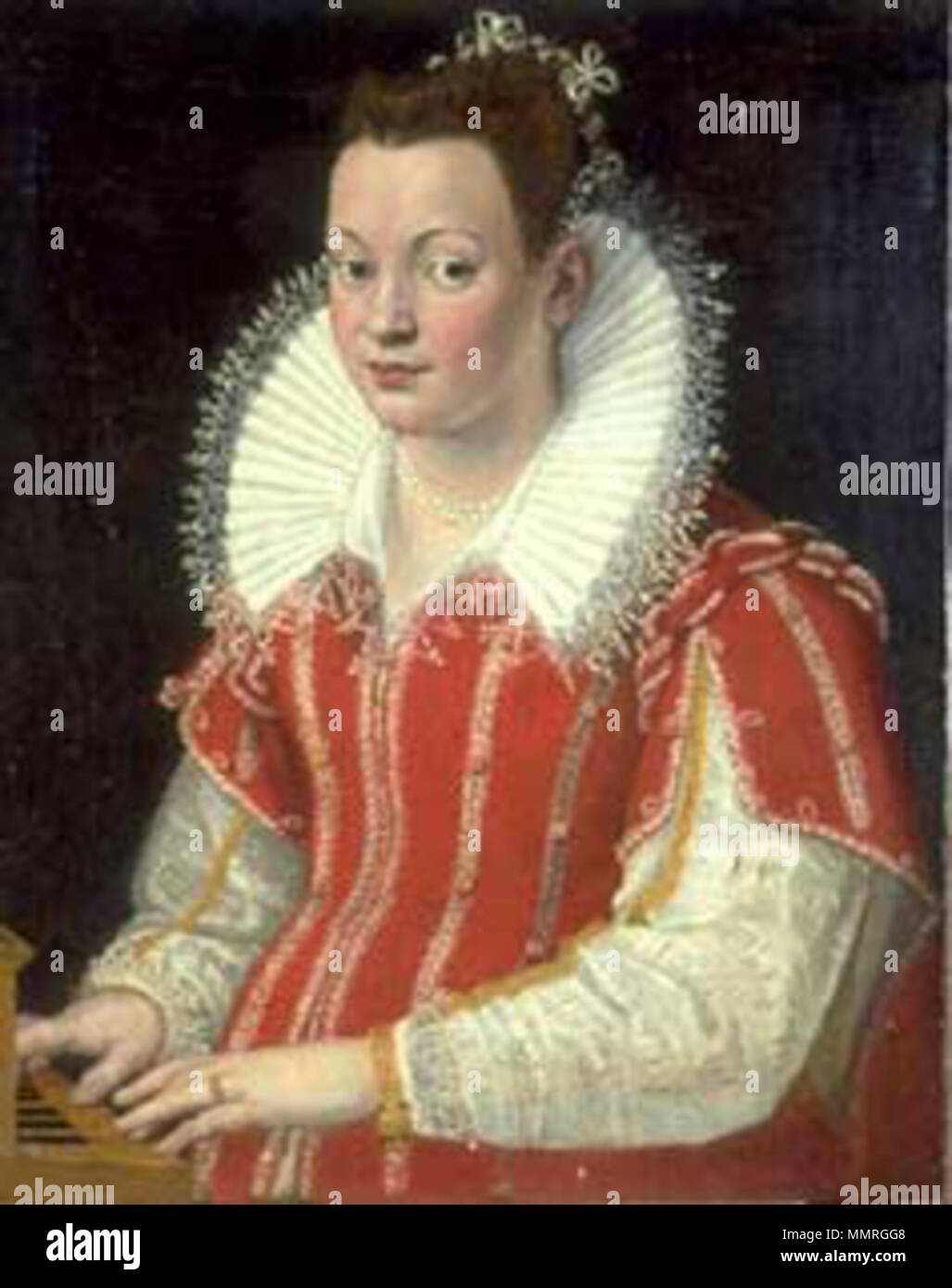 . Bianca Cappello jouant du clavicorde . 16e siècle. Lavinia Fontana. Bianca Cappello par Lavinia Fontana Banque D'Images