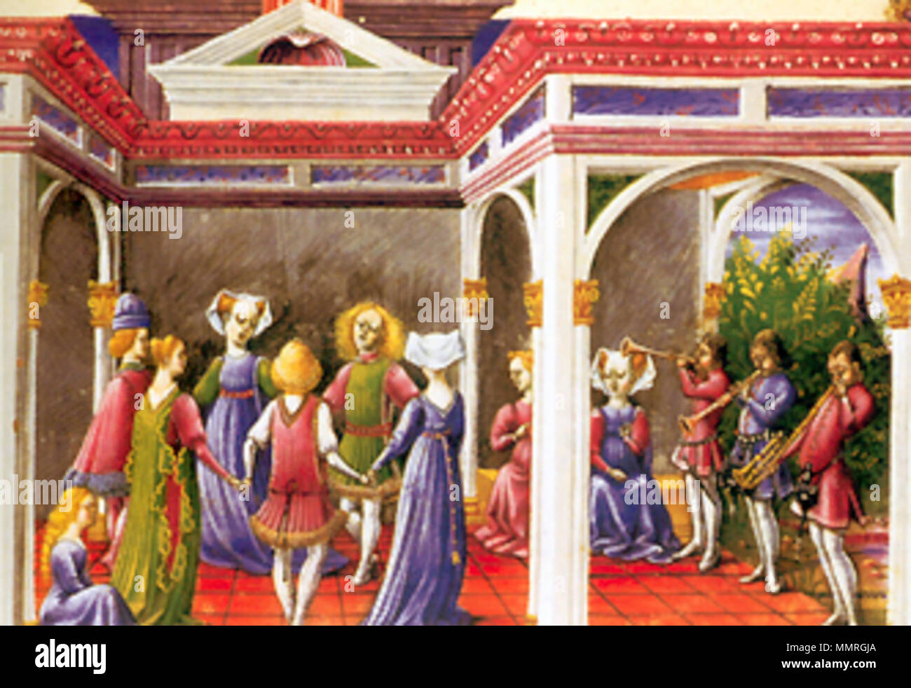 . English : Bible de Borso d'Este, détail de danseurs et de musiciens, Taddeo Crivelli, (Biblioteca Estense, Modène) . 1460. Taddeo Crivelli (1425-1479) Noms alternatifs Taddeo da Ferrara Crivelli Description peintre italien et illuminateur manuscrit date de naissance/décès circa 1425 circa 1479 Lieu de naissance/décès Ferrara Bologna 1451-1479 Période de travail contrôle d'autorité : Q1608004 : VIAF ?100215915 ?ISNI : 0000 0001 1816 3666 ULAN : ?500029202 RCAC : ?c98039563 : WGA ?CRIVELLI, Taddeo WorldCat Bible de Borso d'Este, Taddeo Crivelli Banque D'Images