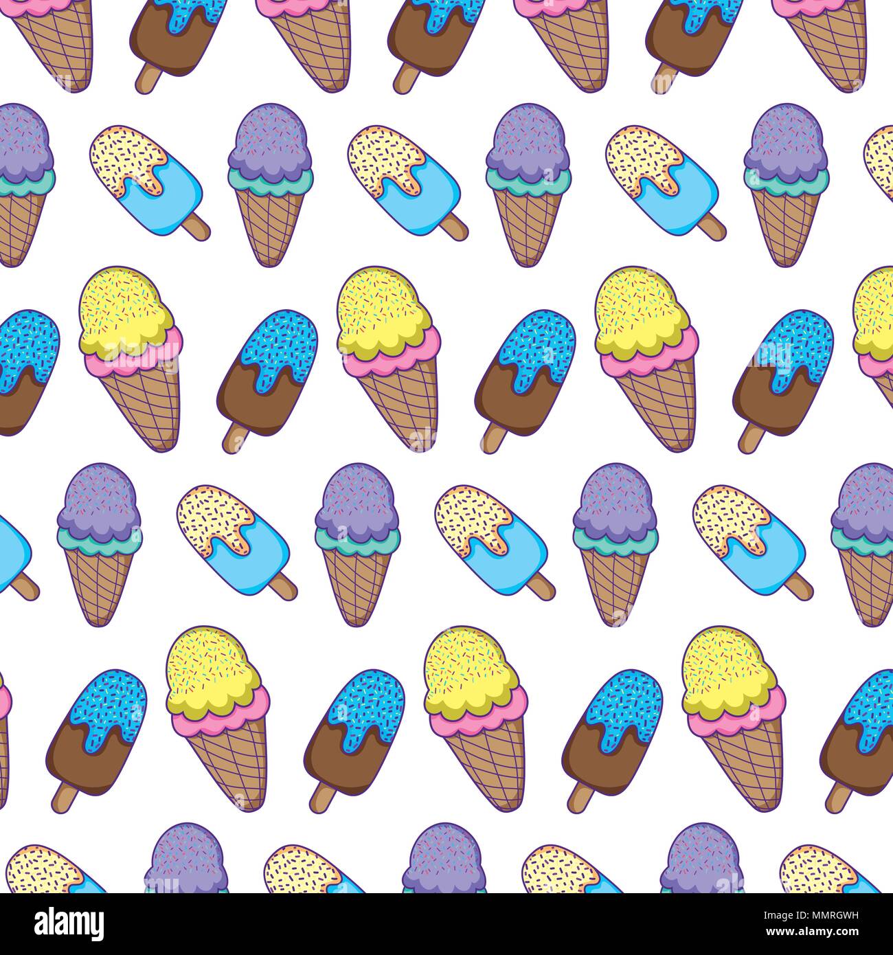 Sucettes glacées et crème glacée backgroud Illustration de Vecteur