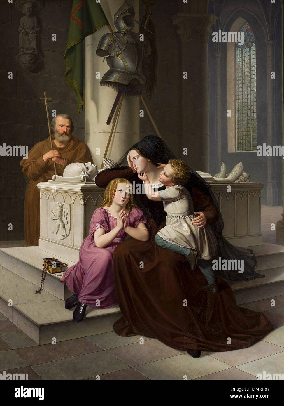 Au cours de la mari tombe.. Premier trimestre du 19ème siècle. Au cours de l'anonyme la tombe de mari Banque D'Images