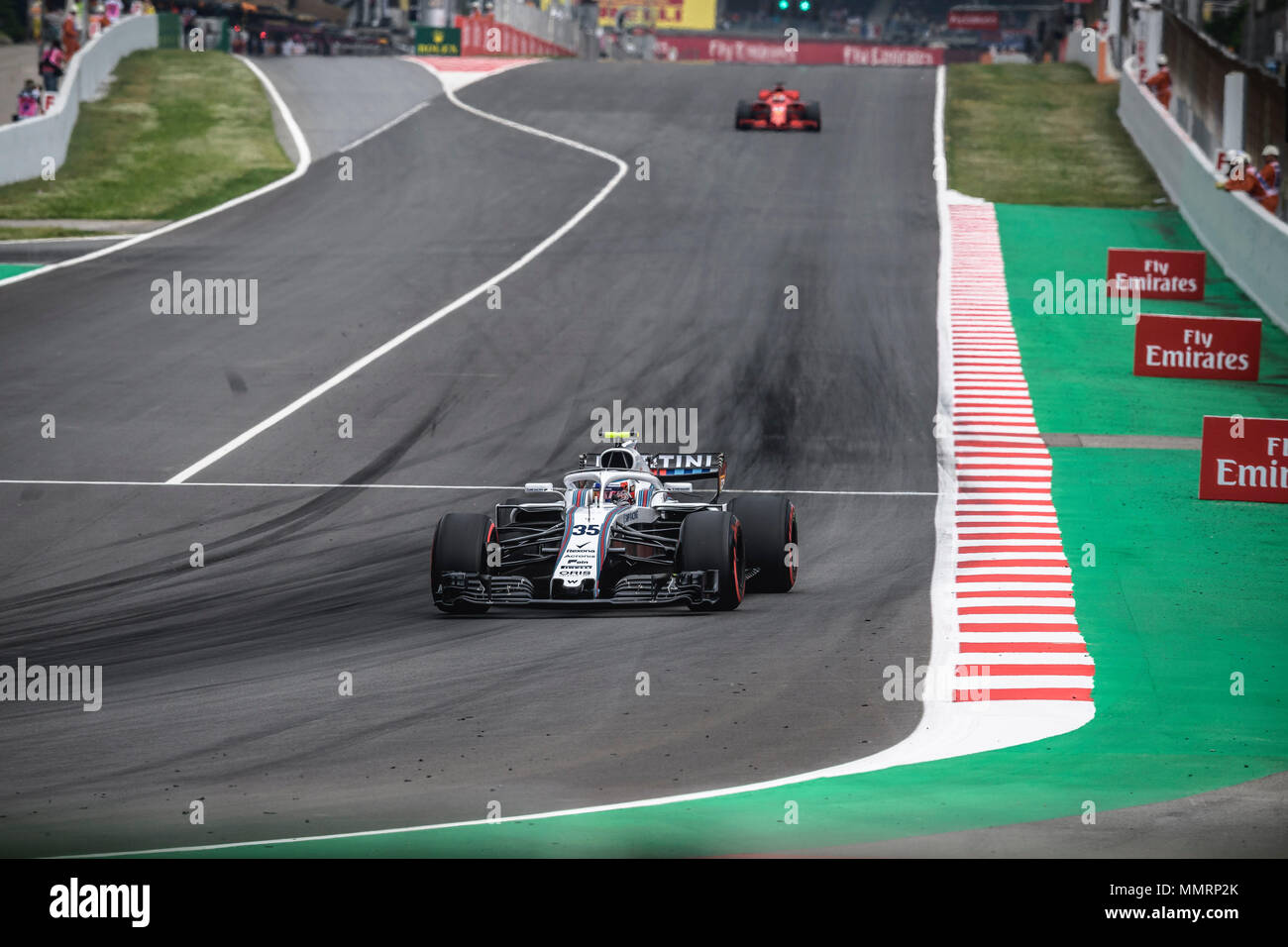 Barcelone, Espagne. 12 Mai 2018 : SERGEY SIROTKIN (RUS) au cours de la qualification pour le GP sur le circuit espagnol de Barcelone, Plaça de Catalunya dans sa Williams FW41 Crédit : Matthias Rickenbach/Alamy Live News Banque D'Images