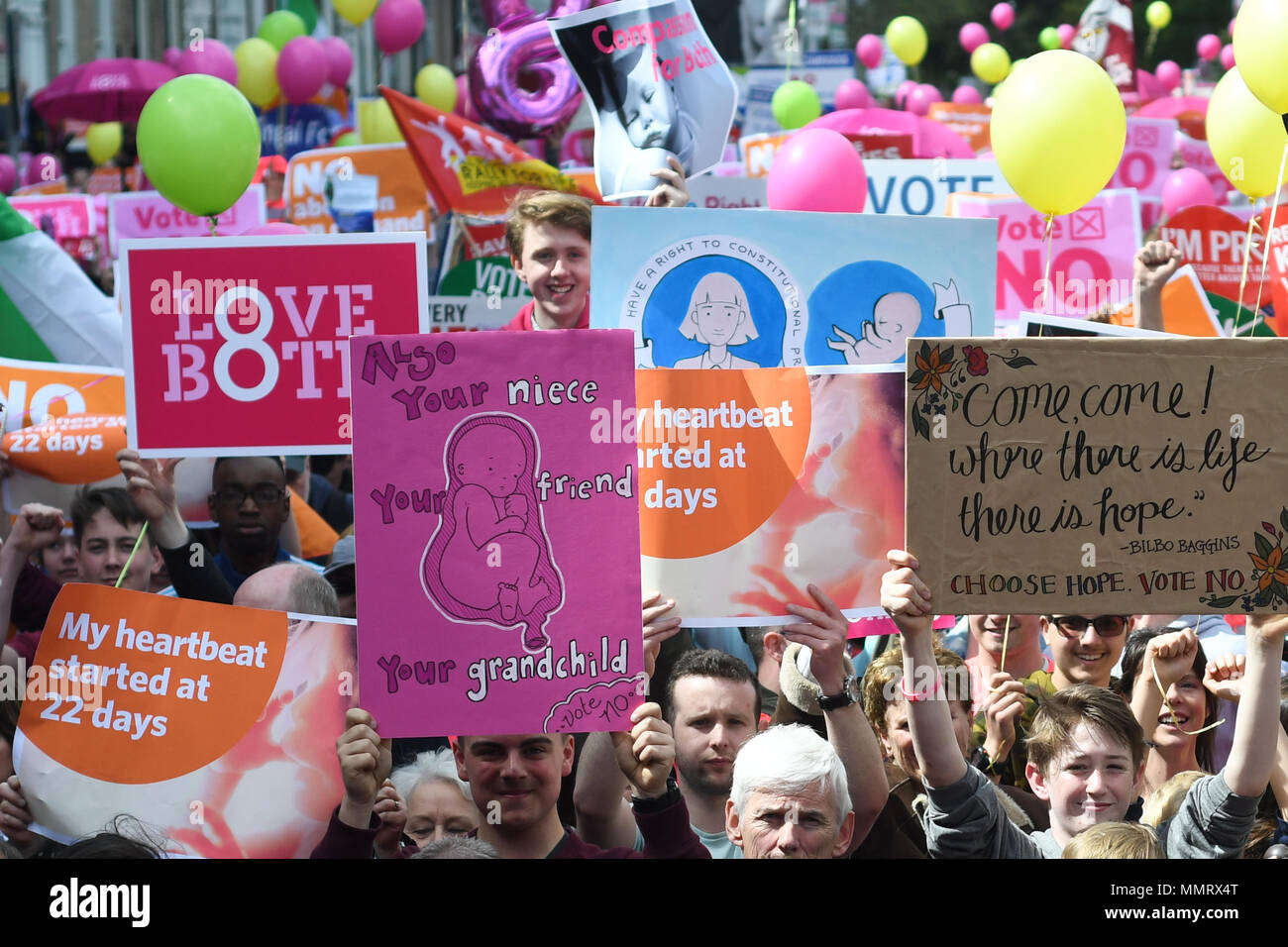 Dublin, Irlande. 13/5/2018. 'Stand up pro-vie pour la Vie' Rassemblement pour la conservation de la huitième modification dans le référendum à venir sur la loi sur l'avortement, qui aura lieu le 25 mai. Crédit photo : ASWphoto ASWphoto :/Alamy Live News Banque D'Images