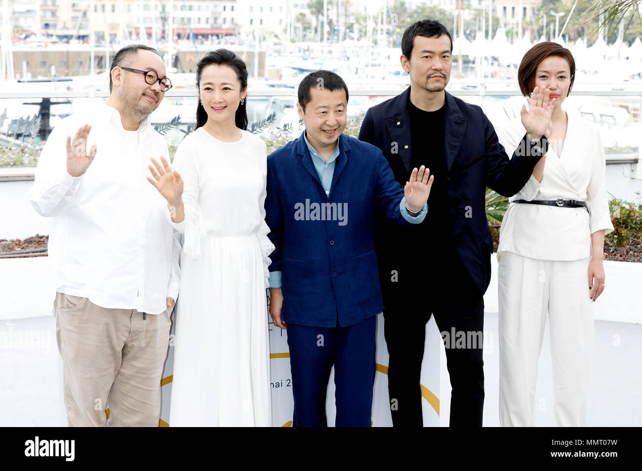 Zhang Yibai, Zhao Tao, Jia Zhang-Ke, Fan Liao et invités au 'Ash est plus pure White / Jiang hu er nv' photocall au cours de la 71e édition du Festival de Cannes au Palais des Festivals le 12 mai 2018 à Cannes, France Banque D'Images