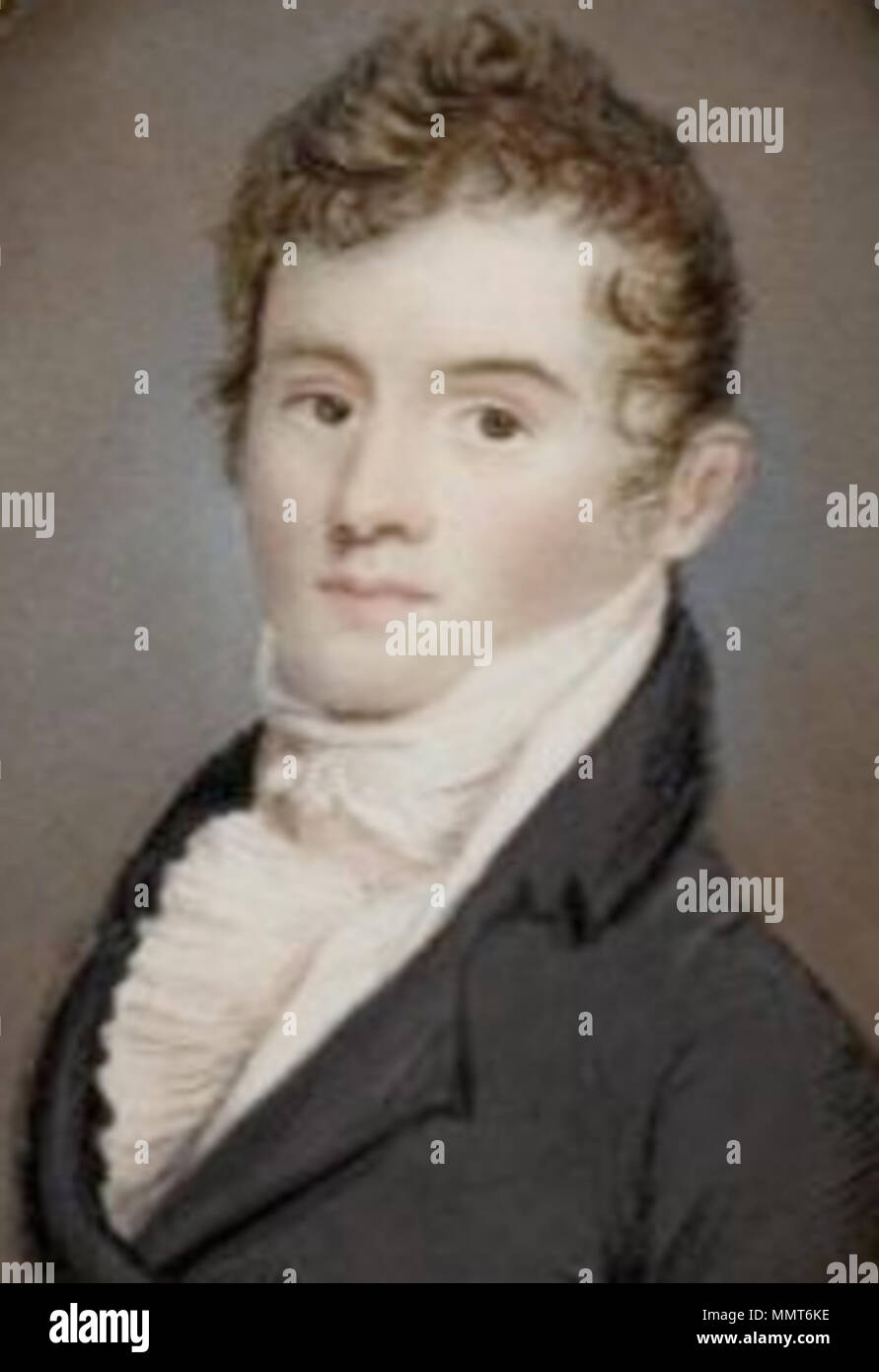 . Portrait de Samuel Stockwell. 1810. Par William M. S. Doyle, American, 1769-1828. Aquarelle sur ivoire. 13/16 3 x 2 5/16 in. Musée des beaux-arts de Boston 1810 SamuelStockwell byWmMSDoyle MFABoston détails Banque D'Images