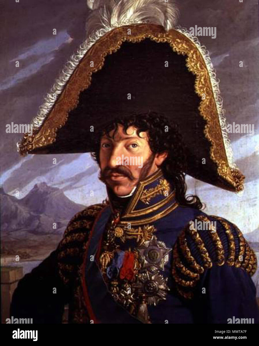 . Portrait de Joachim Murat (1767-1815) . 19e siècle. Portrait de Joachim Murat par Galliano Banque D'Images