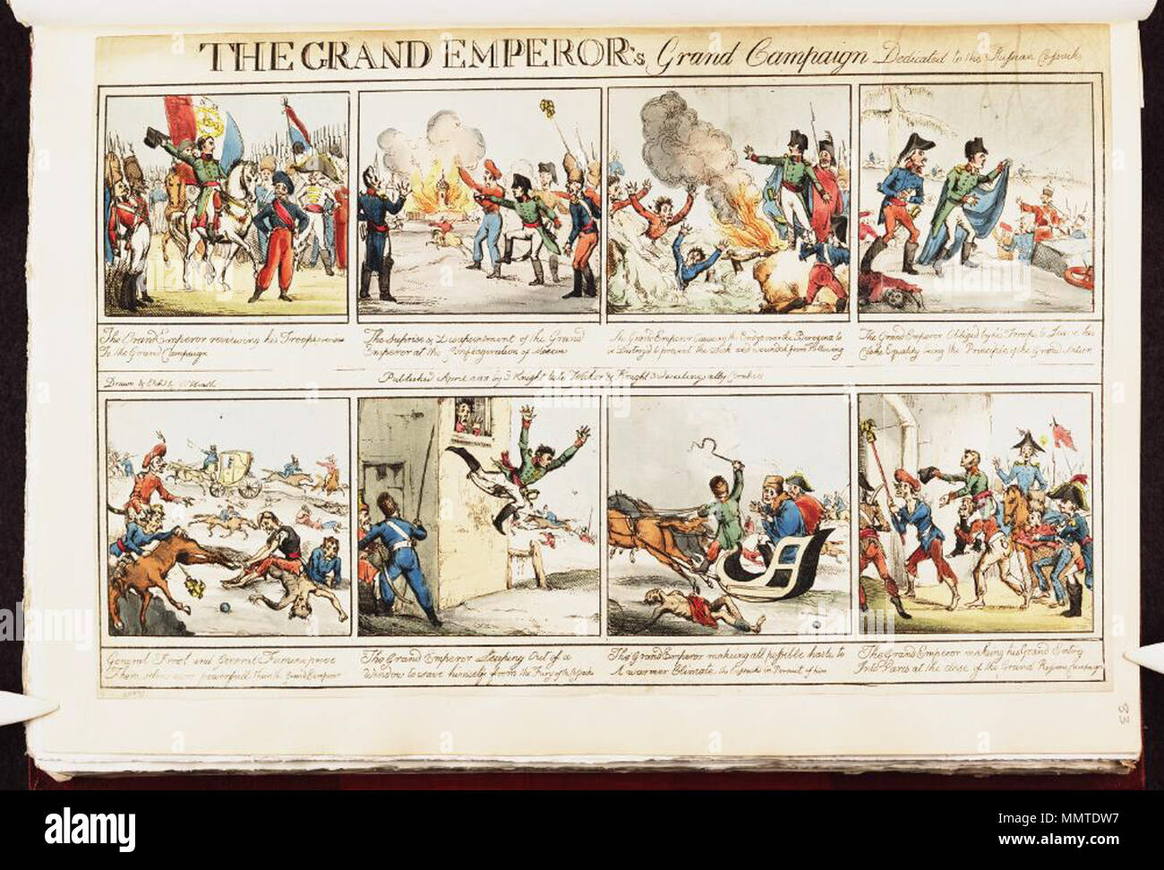 . La satire de la campagne de Russie de Napoléon. (La caricature politique) Le grand Emperor's campagne grande. 18 avril 1813. Les bibliothèques Bodleian, la grande campagne de l'empereur grand Banque D'Images