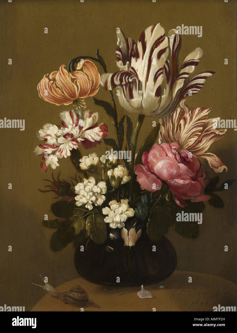 Flower still life : Blumenstück allemand. 1644. Hans Gillisz. Van Dyck 001 Banque D'Images