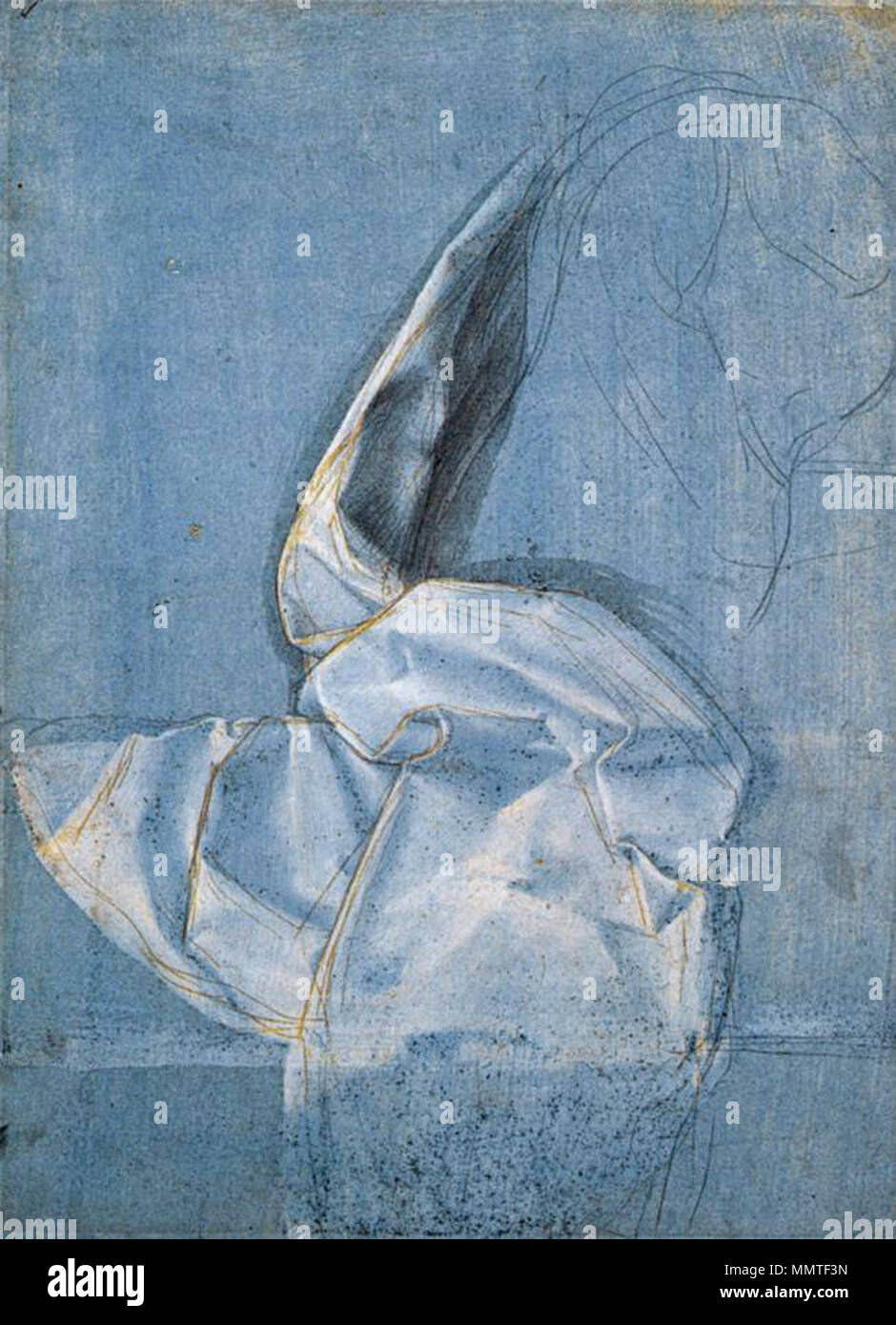 Étude de draperie. Entre 1480 et 1485. Giovanni Antonio Canal - Étude de drapés - WGA02393 Banque D'Images