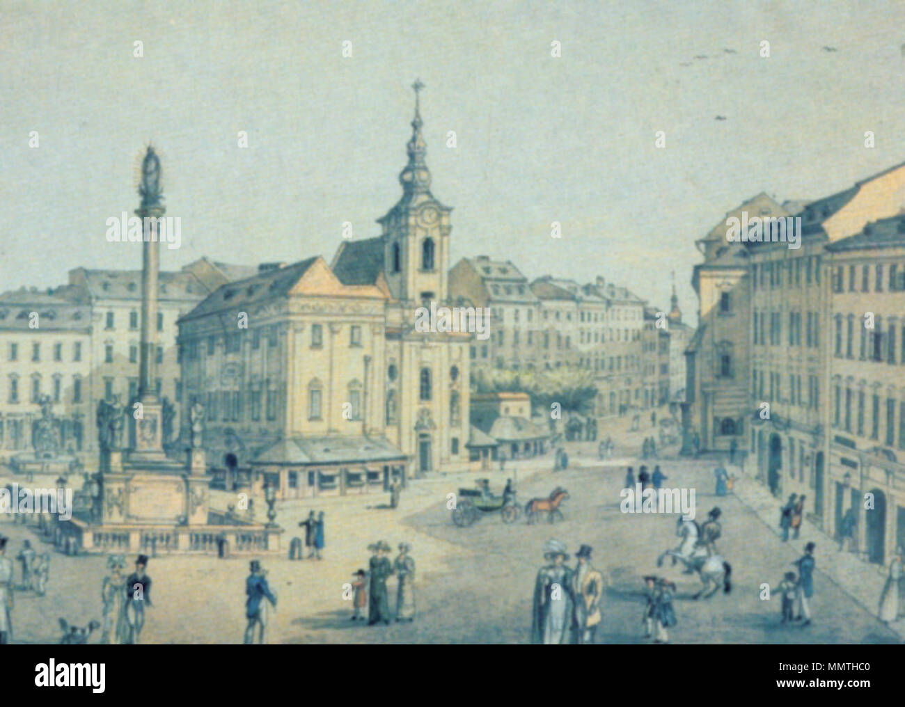Brno, zaniklý kostel svatého Mikuláše - 1829 Banque D'Images