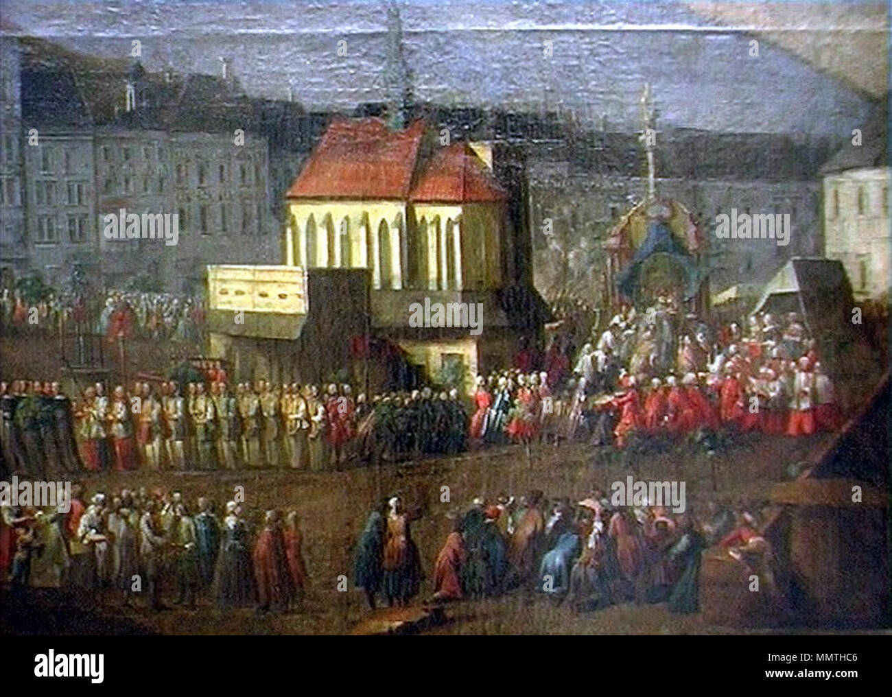 Brno, zaniklý kostel svatého Mikuláše kolem - 1750 Banque D'Images